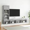 4 Piece TV Wall Units with LED - Concrete Grey Engineered Wood