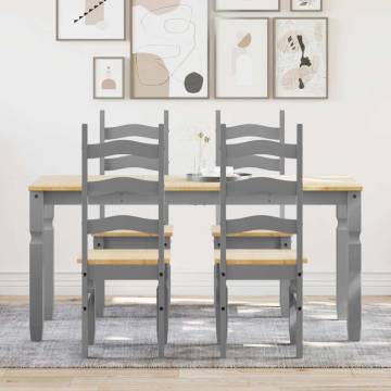 5 Piece Grey Pine Dining Set - Panama | HipoMarket