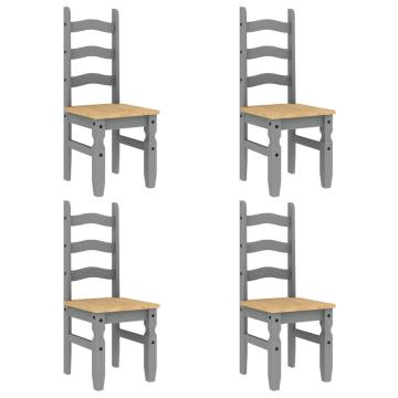 5 Piece Grey Pine Dining Set - Panama | HipoMarket