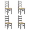 5 Piece Grey Pine Dining Set - Panama | HipoMarket