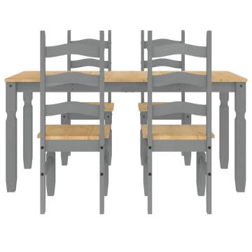 5 Piece Grey Pine Dining Set - Panama | HipoMarket