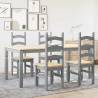 5 Piece Dining Set Panama Grey Solid Wood Pine - Hipomarket