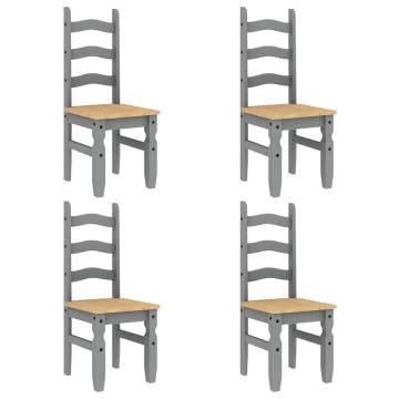 5 Piece Dining Set Panama Grey Solid Wood Pine - Hipomarket