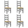 5 Piece Dining Set Panama Grey Solid Wood Pine - Hipomarket