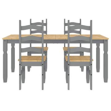 5 Piece Dining Set Panama Grey Solid Wood Pine - Hipomarket