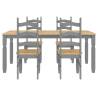 5 Piece Dining Set Panama Grey Solid Wood Pine - Hipomarket