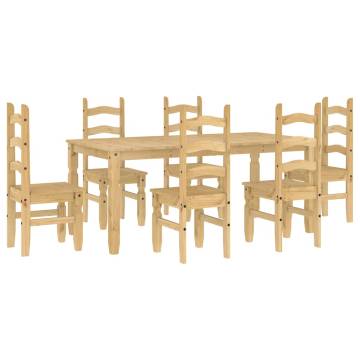 7 Piece Dining Set Panama Solid Wood Pine - Hipomarket