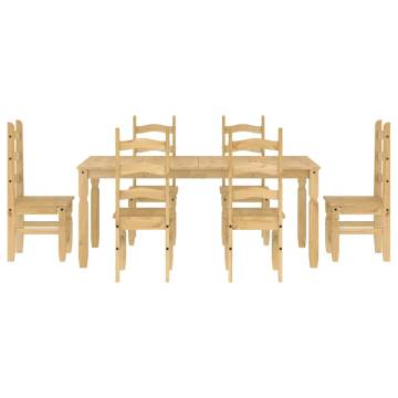 7 Piece Dining Set Panama Solid Wood Pine - Hipomarket