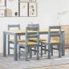  5 Piece Dining Set Panama Grey Solid Wood Pine Colour grey Length 160 cm Model 4x chair Number of 1 