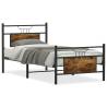 Smoked Oak Bed Frame 90x200 cm - Durable & Stylish Design