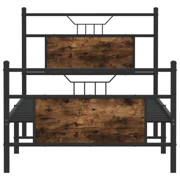 Smoked Oak Bed Frame 90x200 cm - Durable & Stylish Design