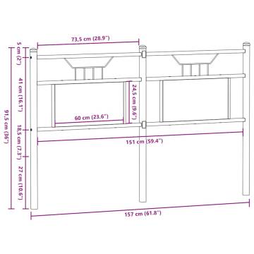 Stylish Smoked Oak Headboard 150 cm - Durable & Modern Design