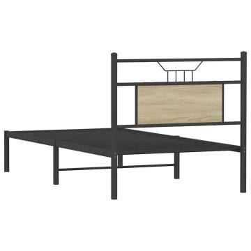 Sonoma Oak Bed Frame 75x190 cm - Small Single Engineered Wood