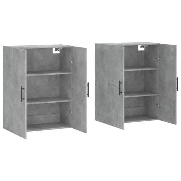 Concrete Grey Wall Mounted Cabinets - 2 pcs | HipoMarket UK