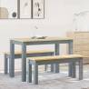  3 Piece Dining Set Panama Grey Solid Wood Pine Colour grey Length 117 cm Model 2x bench Number of 1 