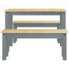 3 Piece Dining Set Panama Grey Solid Wood Pine | Hipomarket