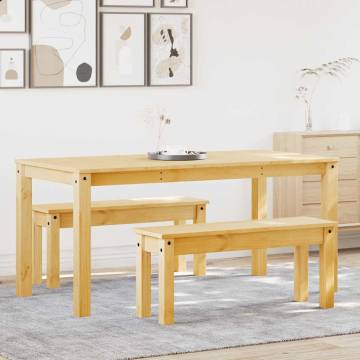 3 Piece Dining Set Panama Solid Wood Pine - Stylish & Durable