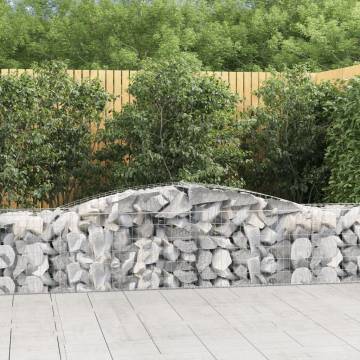 Arched Gabion Baskets - 3 pcs Galvanised Iron for Garden