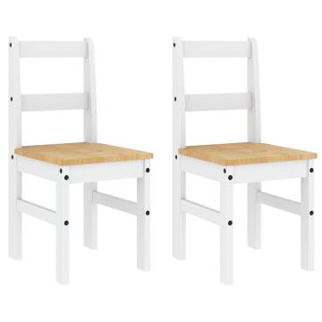 Panama White Solid Wood Pine 4 Piece Dining Set