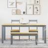 4 Piece Panama Grey Solid Wood Pine Dining Set - Hipomarket