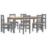 7 Piece Panama Grey Solid Wood Pine Dining Set | Hipomarket