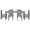 7 Piece Panama Grey Solid Wood Pine Dining Set | Hipomarket