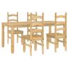 5 Piece Dining Set Panama Solid Wood Pine - Hipomarket UK