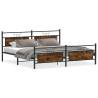 Metal Bed Frame Smoked Oak 193x203 cm | Hipo Market