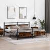 Metal Bed Frame Smoked Oak 193x203 cm | Hipo Market