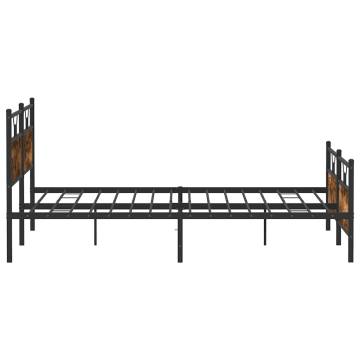 Metal Bed Frame Smoked Oak 193x203 cm | Hipo Market