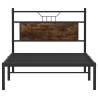 Smoked Oak Bed Frame - 100x190 cm | Durable Engineered Wood