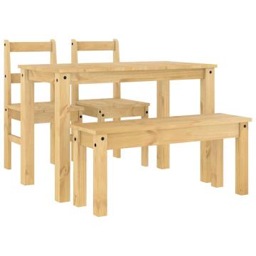 4 Piece Dining Set Panama Solid Wood Pine - Hipomarket