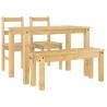 4 Piece Dining Set Panama Solid Wood Pine - Hipomarket