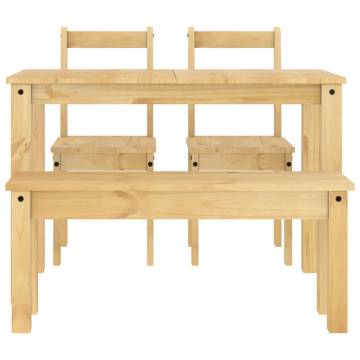 4 Piece Dining Set Panama Solid Wood Pine - Hipomarket