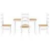 5 Piece Dining Set Panama - White Solid Wood Pine - HipoMarket