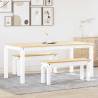  3 Piece Dining Set Panama White Solid Wood Pine Colour white Length 180 cm Model 2x bench Number of 1 