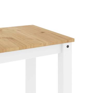 3 Piece Dining Set Panama - White Solid Wood Pine | Hipo Market