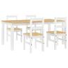 5 Piece Dining Set Panama White Solid Wood Pine - Hipomarket