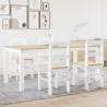 5 Piece Dining Set Panama White Solid Wood Pine - Hipomarket