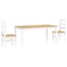 3 Piece Dining Set Panama - White Solid Pine Wood