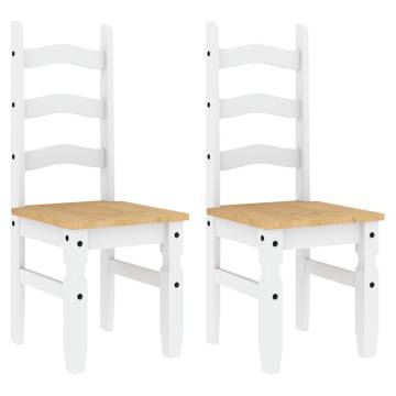 3 Piece Dining Set Panama - White Solid Pine Wood