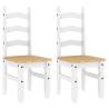 3 Piece Dining Set Panama - White Solid Pine Wood