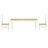 3 Piece Dining Set Panama - White Solid Pine Wood