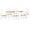 7 Piece Dining Set Panama - White Solid Wood Pine | HipoMarket