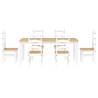 7 Piece Dining Set Panama - White Solid Wood Pine | HipoMarket