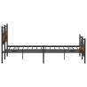 Metal Bed Frame without Mattress - Smoked Oak 160x200 cm