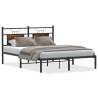 Smoked Oak King Size Bed Frame - 150x200 cm | Hipomarket