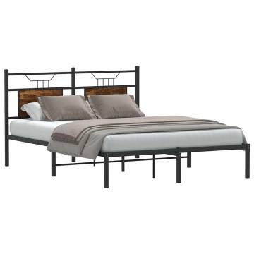 Smoked Oak King Size Bed Frame - 150x200 cm | Hipomarket