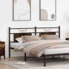 Stylish Smoked Oak Headboard - Durable Engineered Wood & Steel