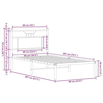 Sonoma Oak Bed Frame 90x200 cm - Durable & Stylish